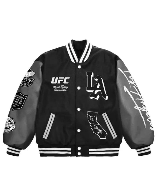 Men’s Black UFC 311 Los Angeles Full-Snap Varsity Jacket