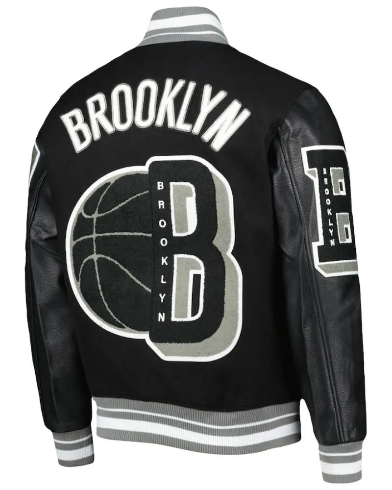 Men’s Brooklyn Nets Pro Standard Black 10 Years in Brooklyn Mash Up Capsule Varsity Full-Zip Jacket