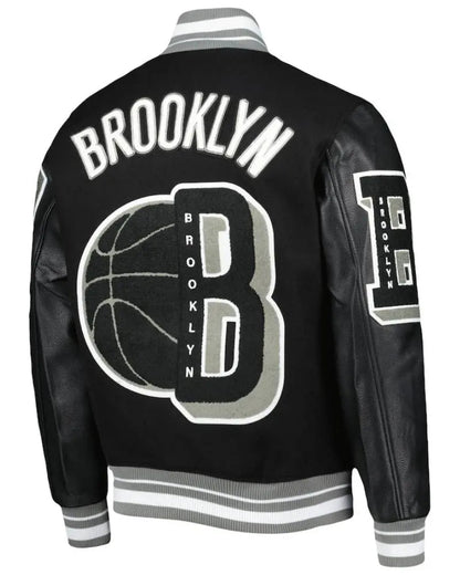 Men’s Brooklyn Nets Pro Standard Black 10 Years in Brooklyn Mash Up Capsule Varsity Full-Zip Jacket