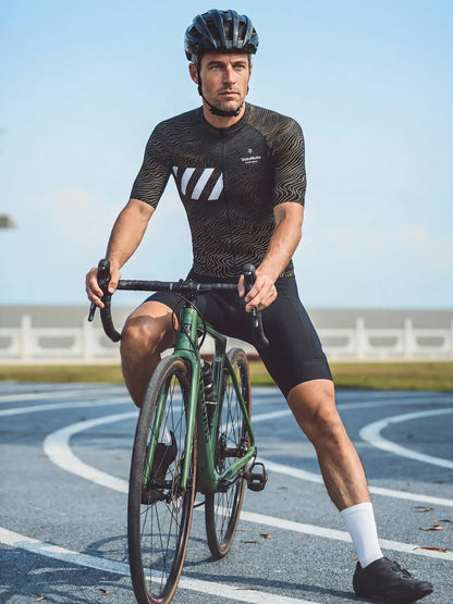 Men's Cycling Jersey-Gilded Waves