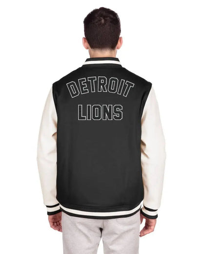 Men’s New Era Black Detroit Lions Third Down Varsity Full-Snap Jacket