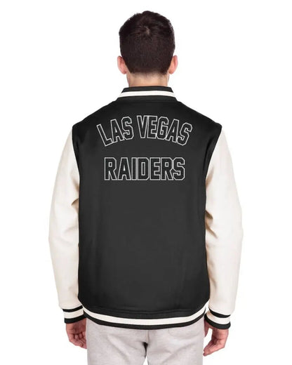 Men’s New Era Black Las Vegas Raiders Third Down Varsity Full-Snap Jacket