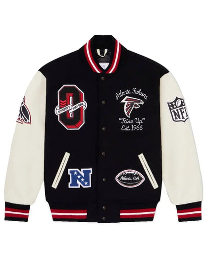Men’s OVO x NFL Black Atlanta Falcons Full-Snap Varsity Jacket
