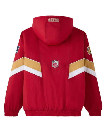 Men’s OVO x Starter Scarlet San Francisco 49ers Sideline Full-Snap Puffer Jacket