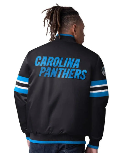 Men’s Starter Black Carolina Panthers Scout Full-Snap Varsity Jacket
