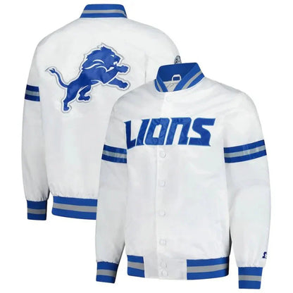 Men’s Detroit Lions Starter White Scout Full-Snap Varsity Jacket