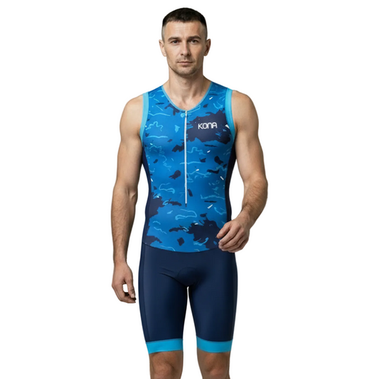 Kona Assault Men’s Triathlon Race Suit — Sleeveless Performance Tri Suit