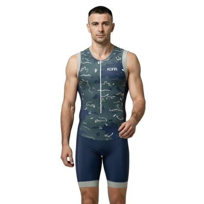 Kona Assault Men’s Triathlon Race Suit — Sleeveless Performance Tri Suit