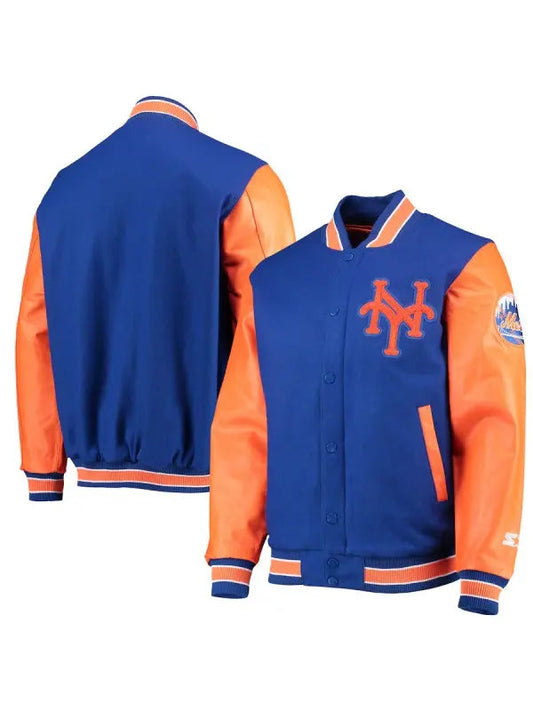 Men’s New York Mets Orange & Blue Varsity Jacket