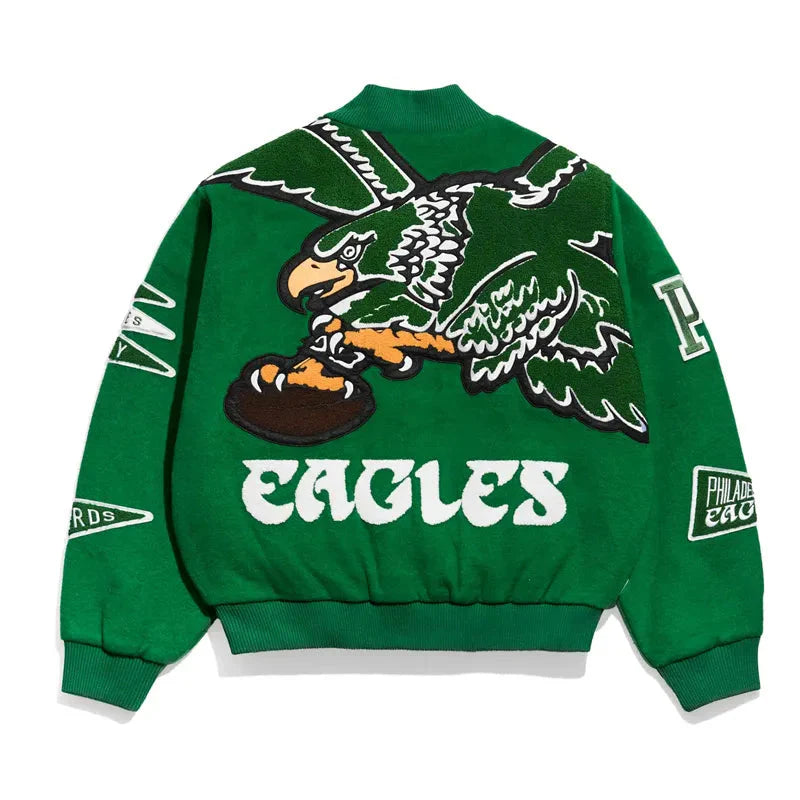 Unisex Kelly Green Varsity Wool Jacket