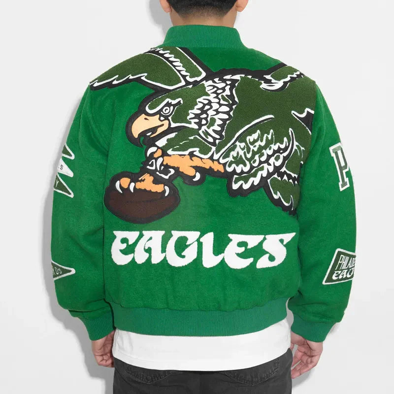 Unisex Kelly Green Varsity Wool Jacket