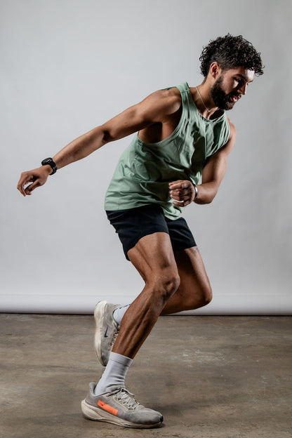 Men's Terra Recovery Tank (Low Light Olive)