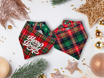 "Merry and Bright" Reversible Dog Bandana