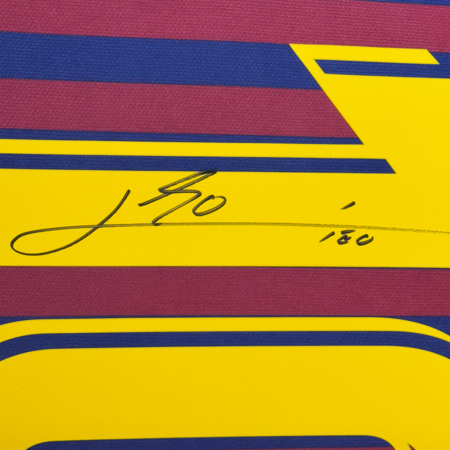 Framed Autographed/Signed Lionel Leo Messi 35x39 FC Barcelona Soccer Jersey Beckett BAS COA