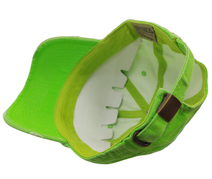 Mexico Vintage Hats With Mexican Flag and Shield Neon Green Hat
