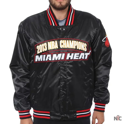 Miami Heat Black NBA Finals Champions Full-snap Jacket