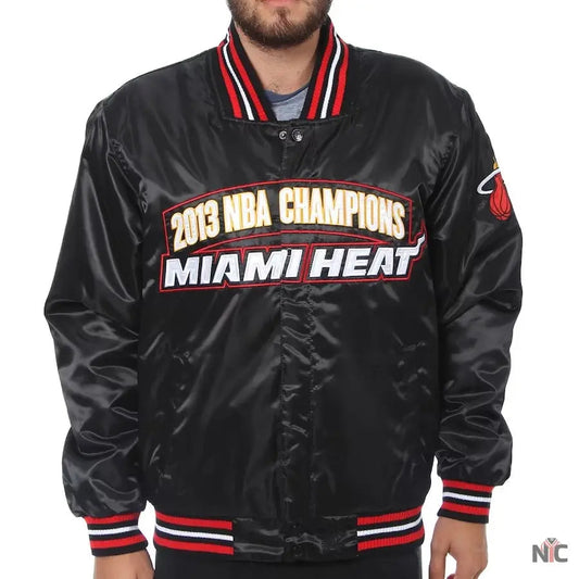 Miami Heat Black NBA Finals Champions Full-snap Jacket
