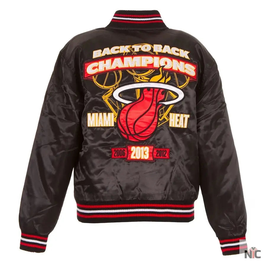 Miami Heat Black NBA Finals Champions Full-snap Jacket