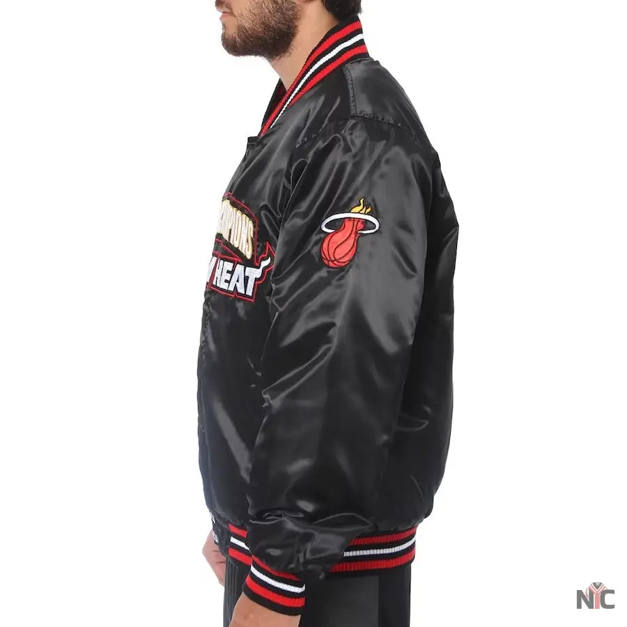 Miami Heat Black NBA Finals Champions Full-snap Jacket