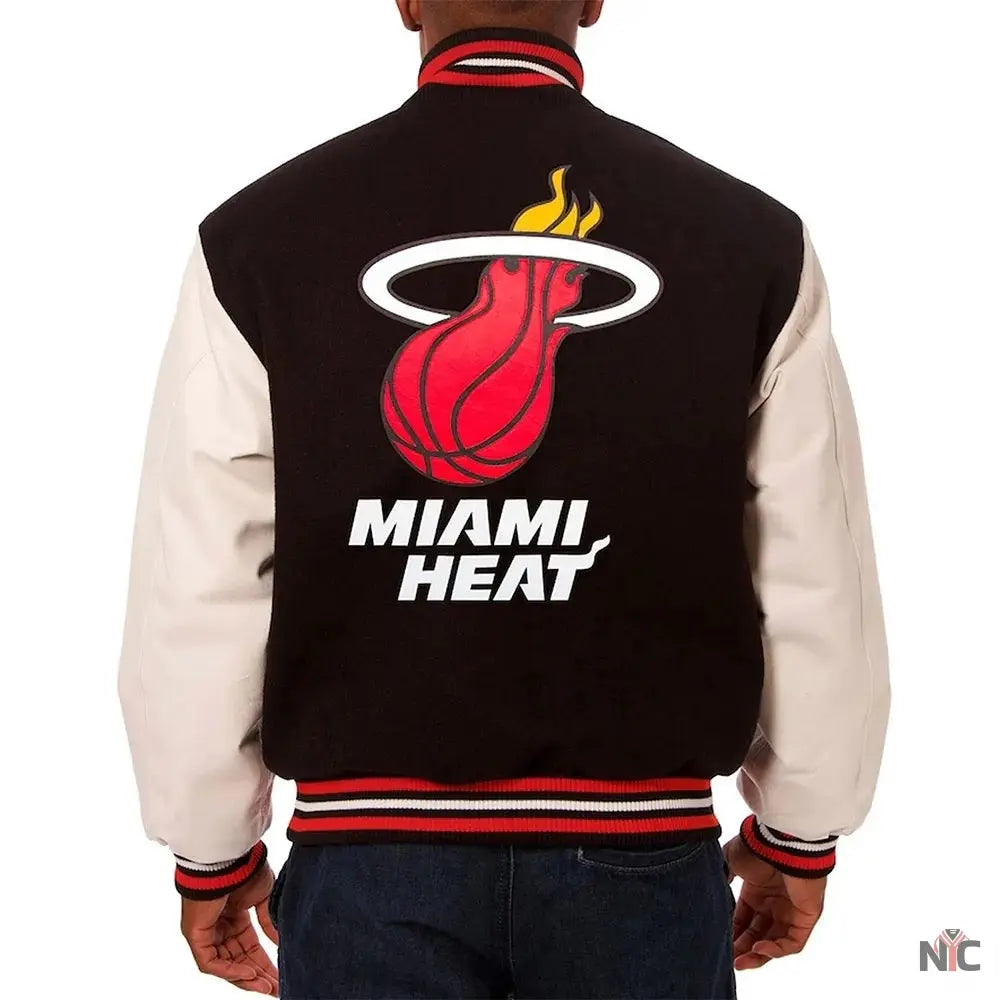 Miami Heat Black and White Varsity Jacket