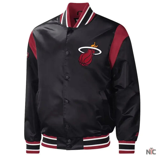 Miami Heat Force Play Varsity Satin Jacket