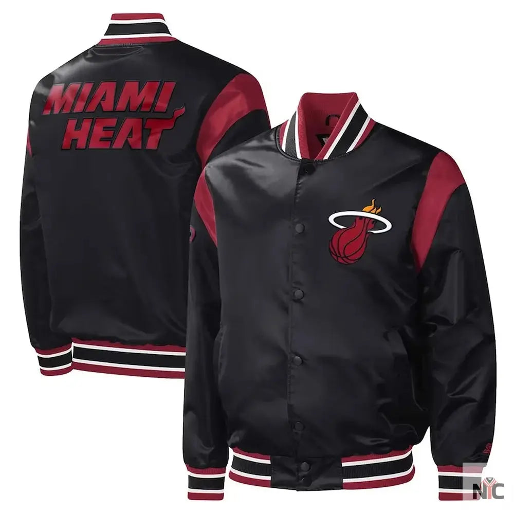 Miami Heat Force Play Varsity Satin Jacket