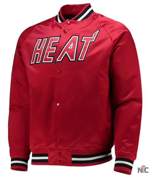 Miami Heat Hardwood Classics Red Satin Jacket