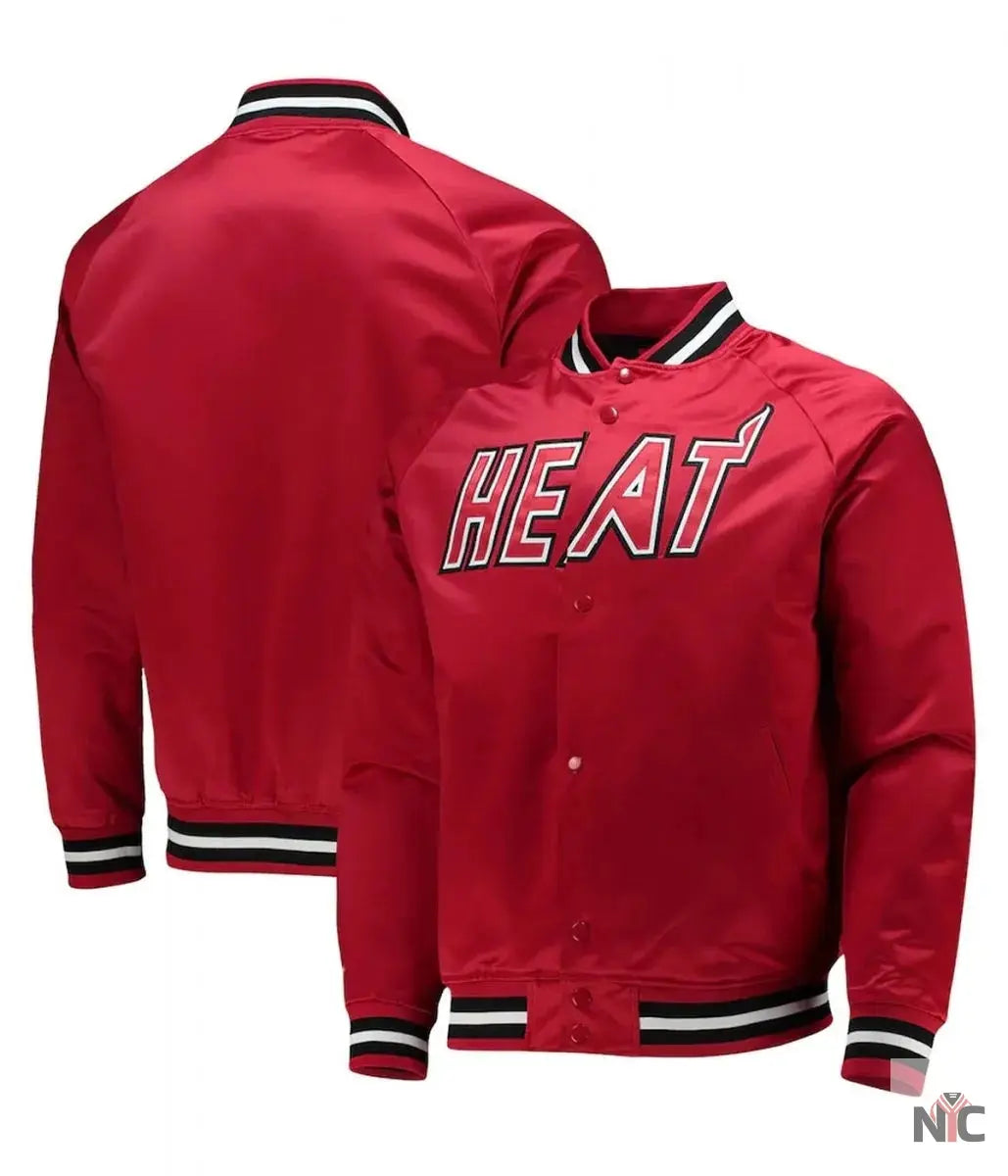 Miami Heat Hardwood Classics Red Satin Jacket