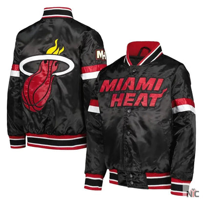 Miami Heat Home Game Black Satin Jacket