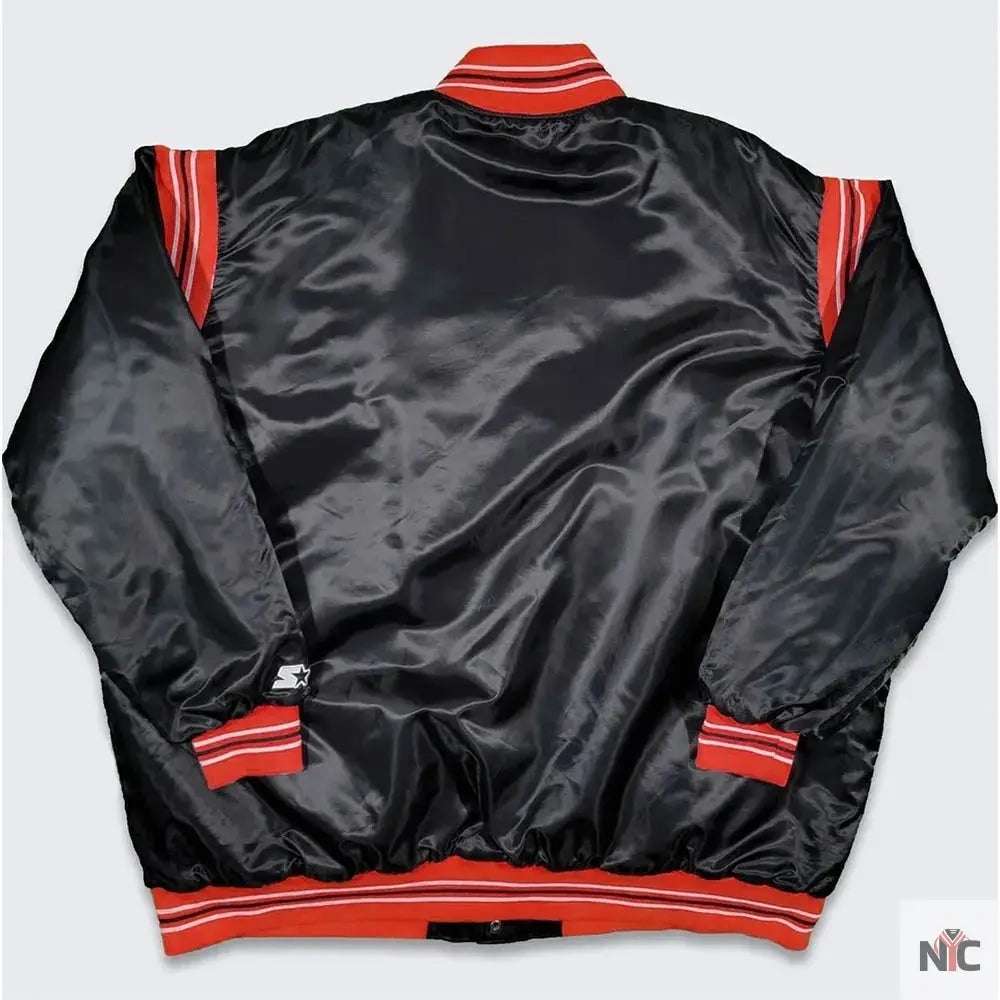 Miami Heat Teddy Black Varsity Satin Jacket