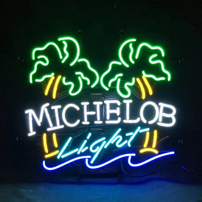 Michelob Light Coconut Palm Tree Neon Light Sign