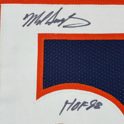 Framed Autographed/Signed Mike Singletary HOF 98 35x39 Chicago Blue Football Jersey JSA COA