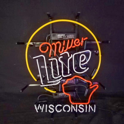 Miller Lite &Wisconsin State Neon Signs