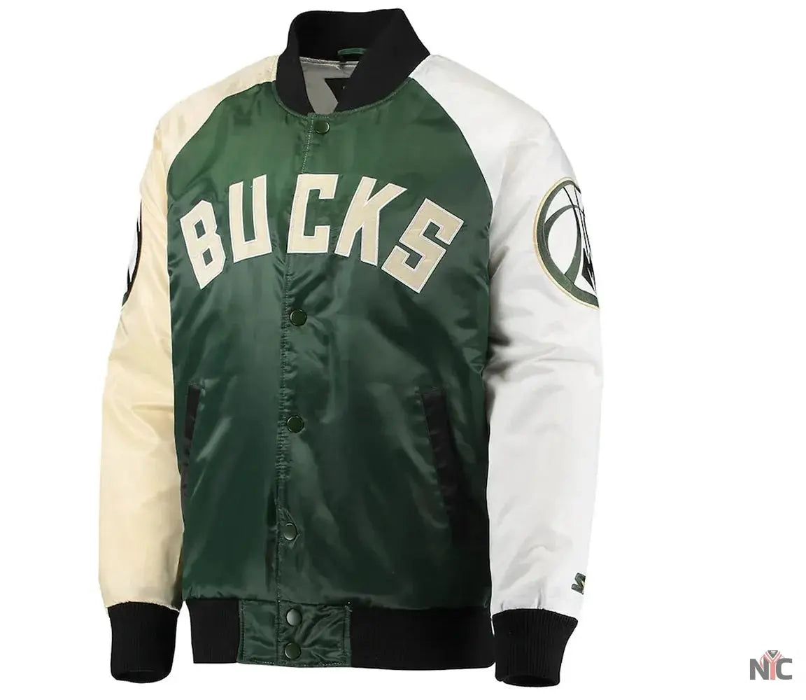 Milwaukee Bucks Tricolor Remix Satin Jacket