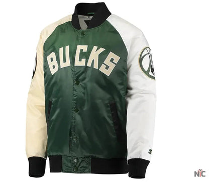 Milwaukee Bucks Tricolor Remix Satin Jacket