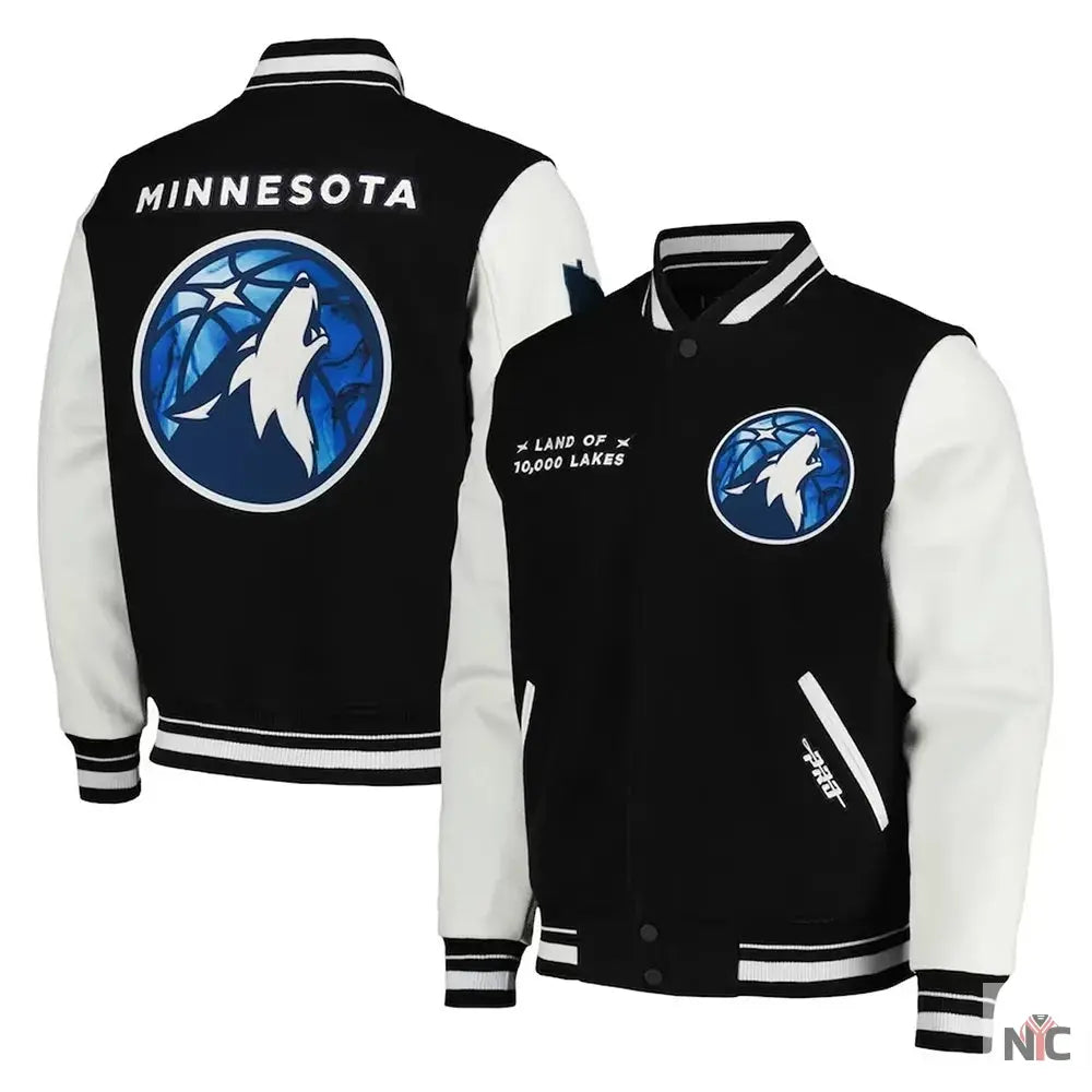 Minnesota Timberwolves City Edition Black Varsity Jacket