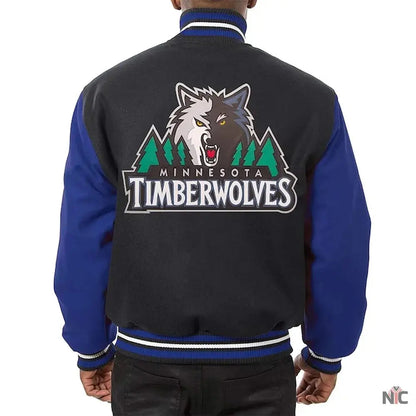 Minnesota Timberwolves Domestic Black and Royal Jacket