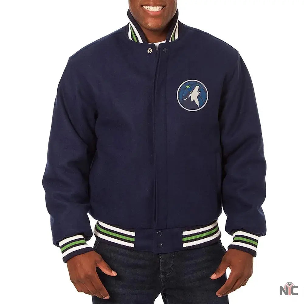 Minnesota Timberwolves Navy Varsity Wool Jacket