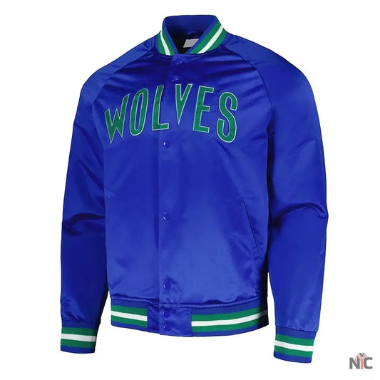 Minnesota Timberwolves Throwback Wordmark Blue Jacket