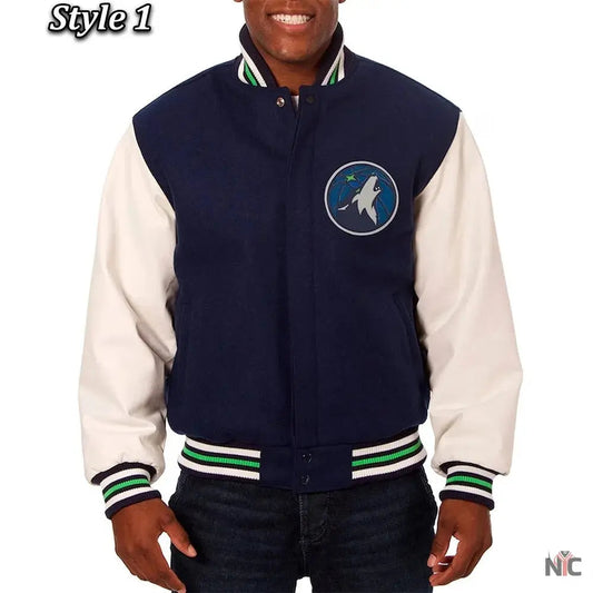 Minnesota Timberwolves Varsity Wool & Leather Jacket