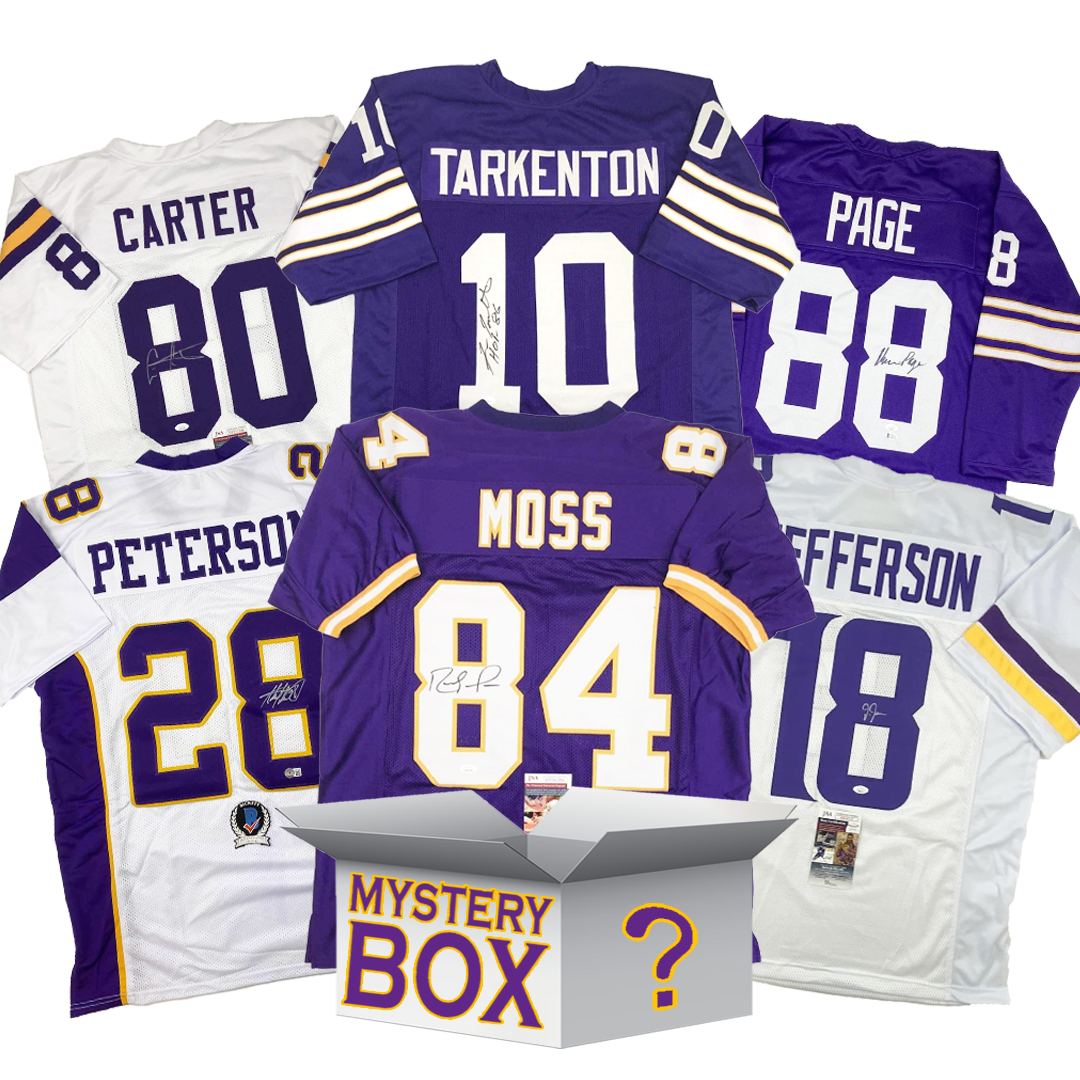 Autographed/Signed Minnesota Football Jersey Mystery Box with PSA JSA or Beckett COA