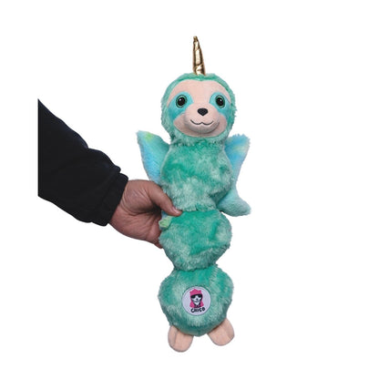 Mystical Mint Winged Sloth Plush Dog Toy – with Squeaker & Crinkle Paper for Fun Play