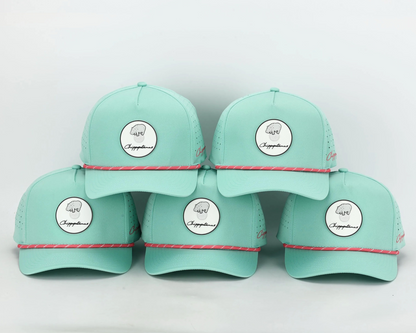 Mint Green Rope Hat - Chippopotamus Pink