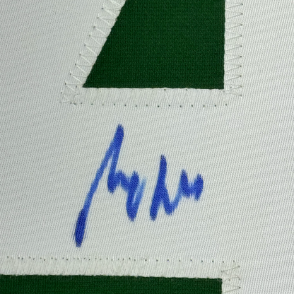 Framed Autographed/Signed Miro Heiskanen 35x39 Dallas Green Retro Hockey Jersey JSA COA