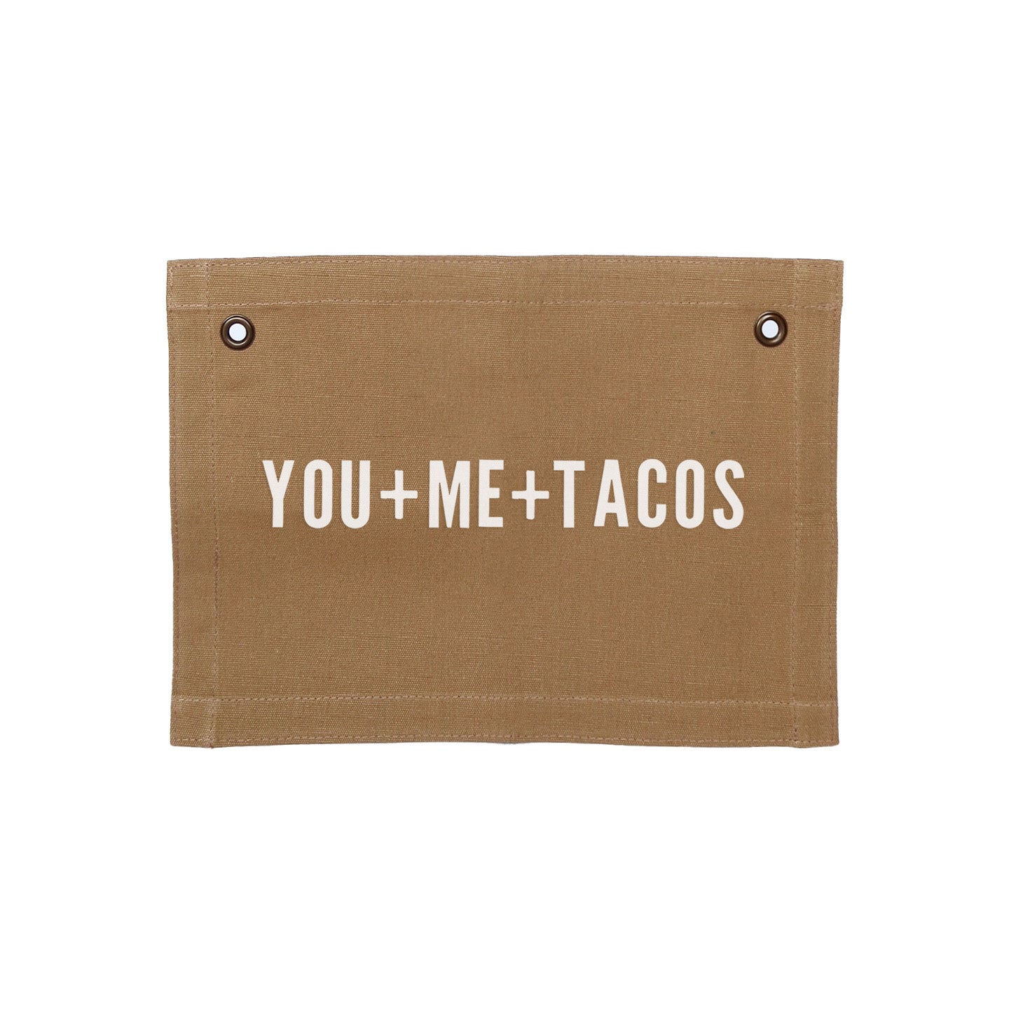 You+Me+Tacos Small Canvas Flag
