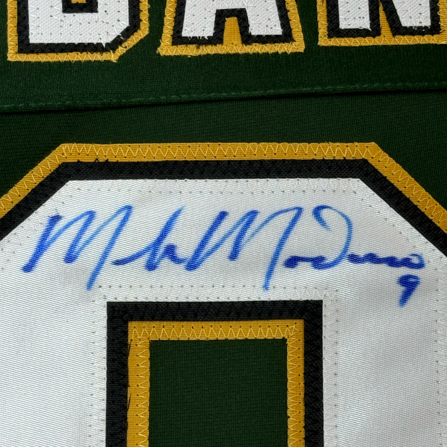 Framed Autographed/Signed Mike Modano HOF 2014 35x39 Dallas Dark Green Hockey Jersey Beckett BAS COA