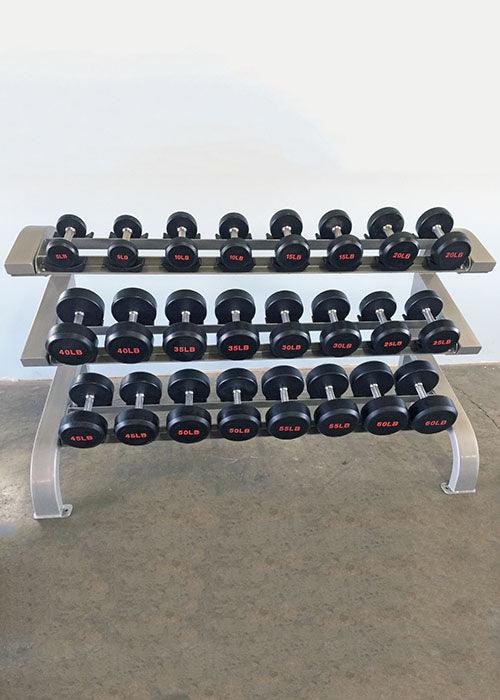 Three Tier 12 Pairs Dumbbell Rack - Muscle D Fitness - Commercial Grade 3 Tier Dummbbell Rack
