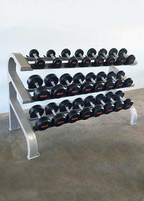 Three Tier 12 Pairs Dumbbell Rack - Muscle D Fitness - Commercial Grade 3 Tier Dummbbell Rack