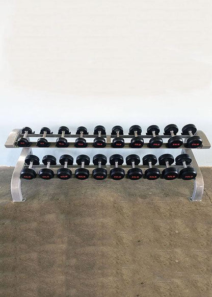 Two Tier 10 Pairs Dumbbell Rack - Muscle D Fitness - Durable 2 Tier 10 Pairs Dumbbell Rack