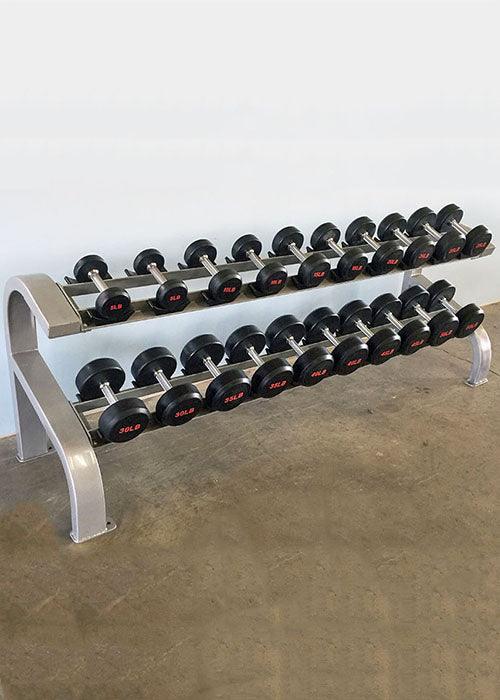Two Tier 10 Pairs Dumbbell Rack - Muscle D Fitness - Durable 2 Tier 10 Pairs Dumbbell Rack